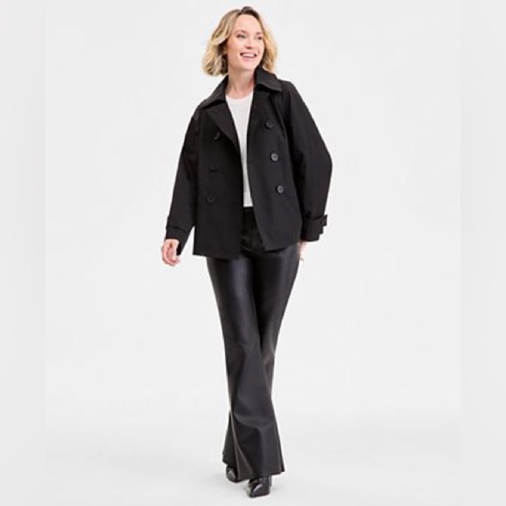 Merona peacoat outerwear black collared lightweight button-up dress coat jacket✨